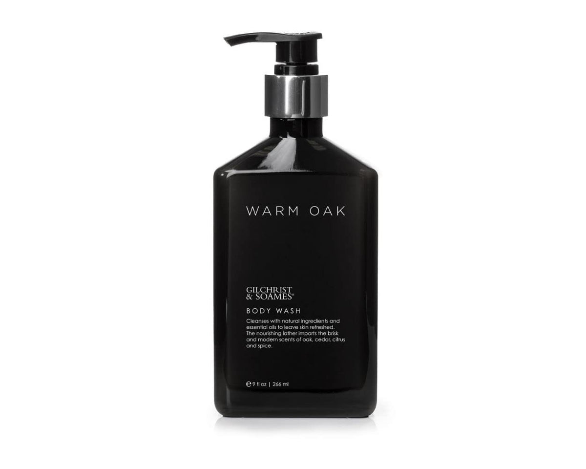 Gilchrist & Soames Warm Oak bottle with pour for a luxurious cleanse