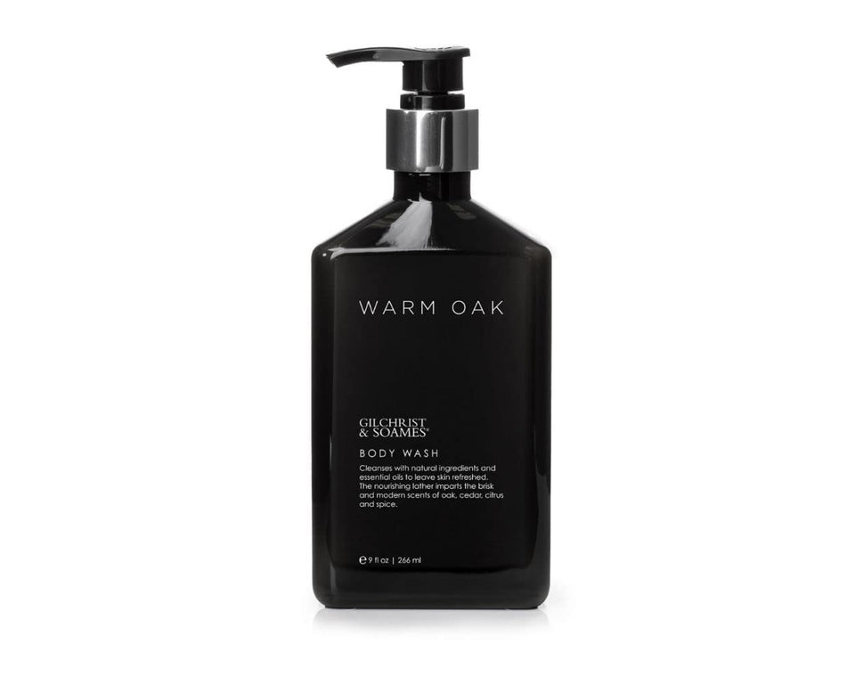 Gilchrist & Soames Warm Oak bottle with pour for a luxurious cleanse