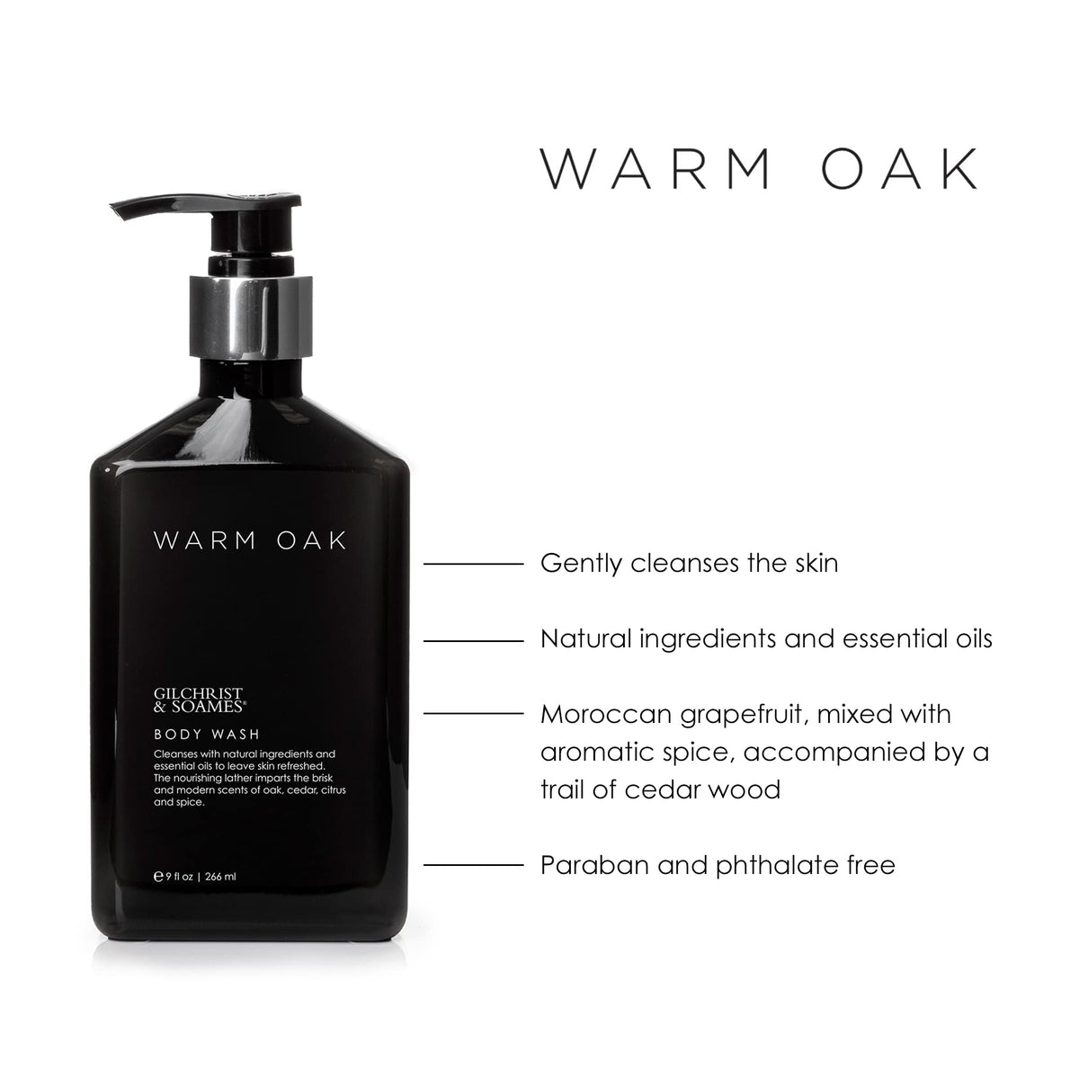 Warm Oak rich lather ready to cleanse and refresh