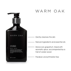 Warm Oak rich lather ready to cleanse and refresh