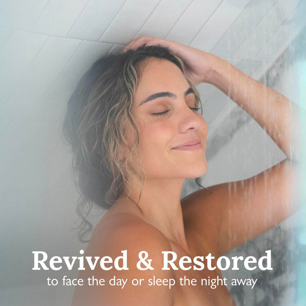 Gilden Tree eucalyptus-mint steamer releasing calming vapors in the shower.