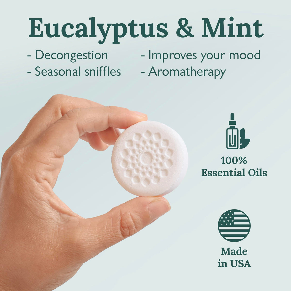 Gilden Tree USA-made label highlights pure essential oils.