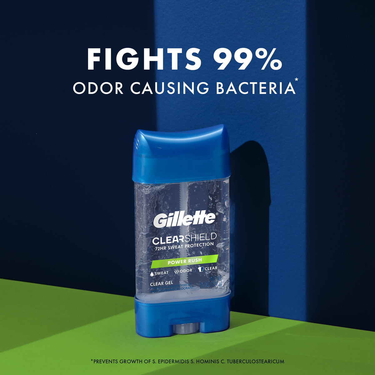 Gillette 72-hour protection icon communicates long-lasting sweat and odor defense