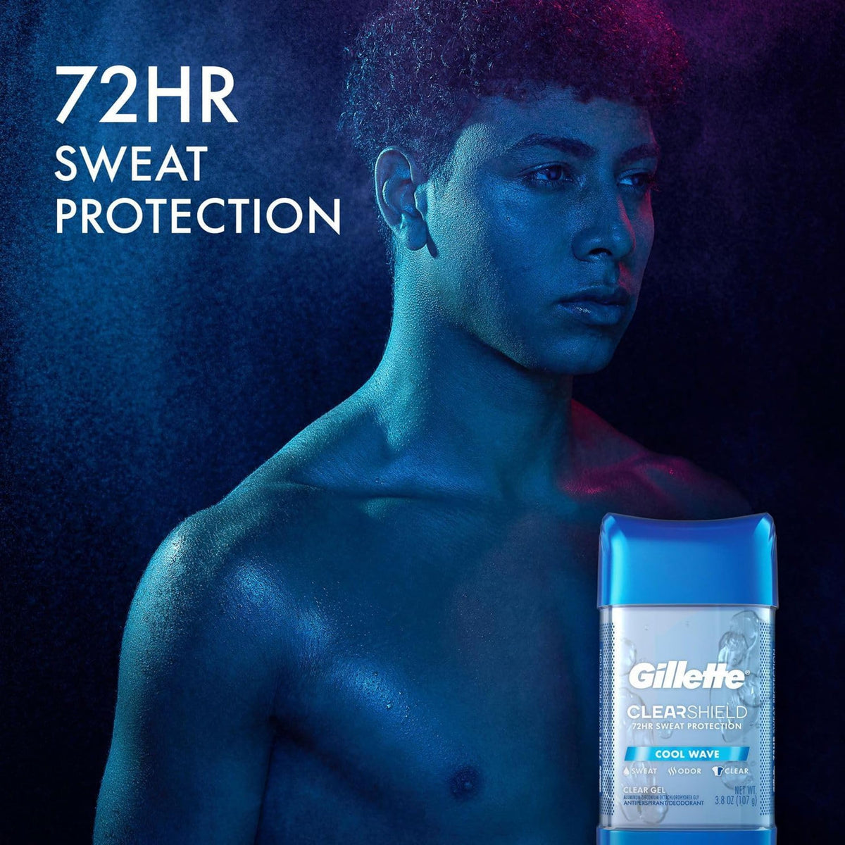 Gillette Clear Gel Cool Wave application demonstrates quick-dry feel.