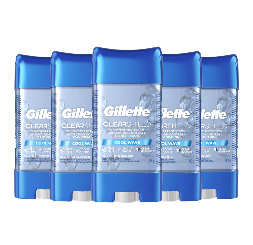 Gillette Clear Gel Cool Wave bottle front for all-day freshness