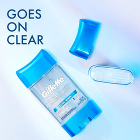 Gillette Clear Gel Cool Wave bottle side view highlighting grip and application area
