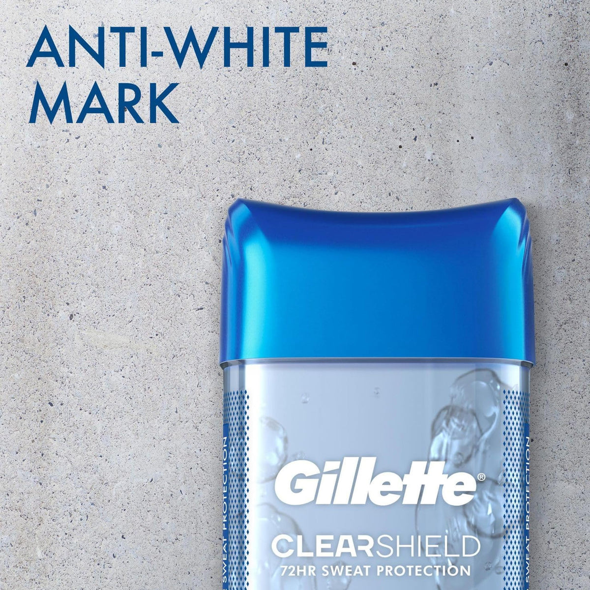 Gillette Clear Gel Cool Wave label closeup shows clear formula.