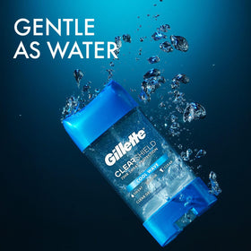 Close-up of Gillette Clear Gel Cool Wave label showing 72-hour protection
