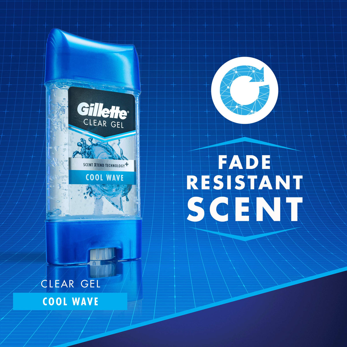 Gillette Clear Gel Cool Wave provides odor protection throughout the day.