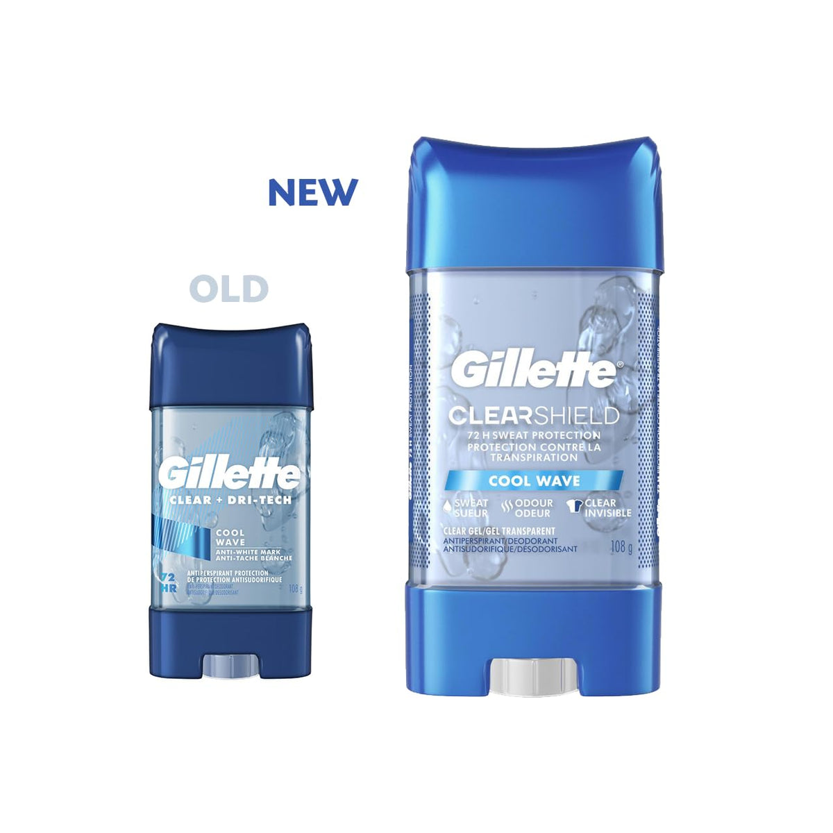 Gillette Cool Wave packaging box viewed from top for shelf appeal
