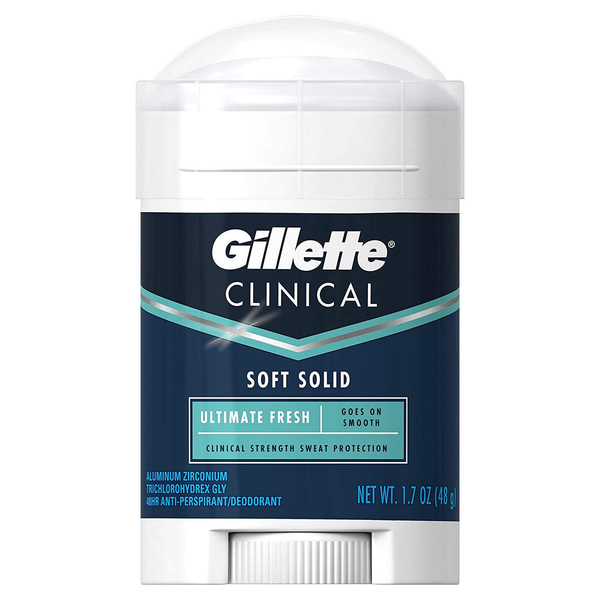 Gillette Clinical Ultimate Fresh solid stick in pack-3 image 1 showing long-lasting freshness.
