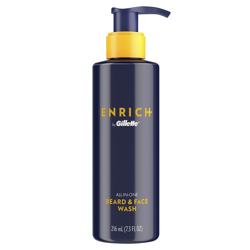 Gillette Enrich Beard & Face Wash bottle for daily beard and skin cleansing
