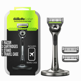 Gillette Labs exfoliating-bar handle showing built-in exfoliation for smoother prep before shaving