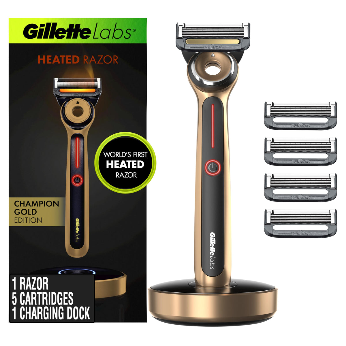 Gillette Labs Heated Razor Gold Edition handle with ergonomic grip for precise control