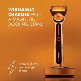 Gillette Labs magnetic dock keeps the razor charged and ready