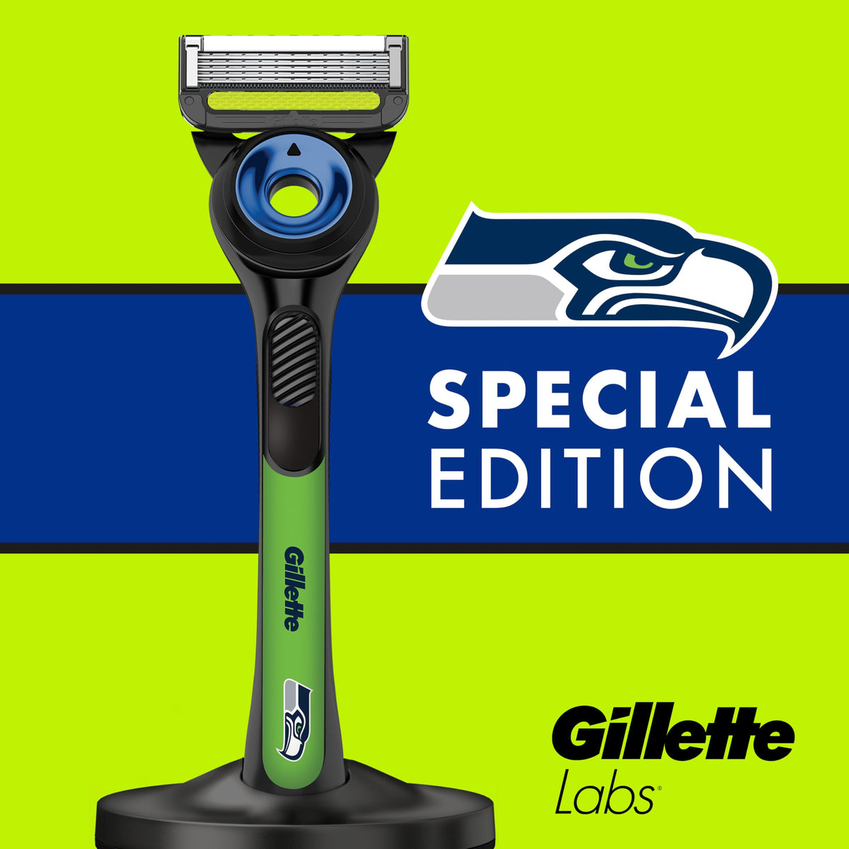 Magnetic stand keeps your razor organized and ready.