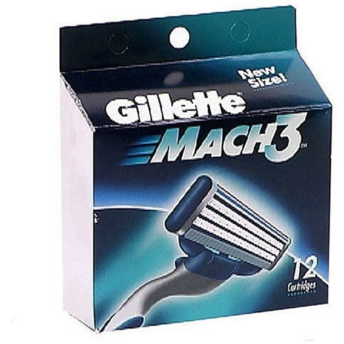 Gillette Mach3 cartridge with DLC Comfort Edge for smoother shaving and less irritation.
