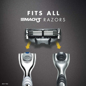 Gillette Mach3 refill 8-count blades close-up with visible blades
