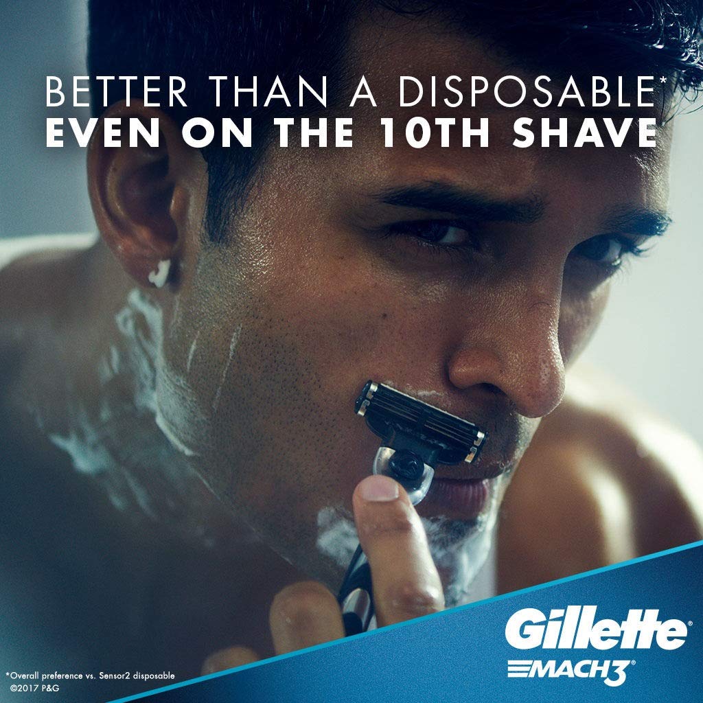 Gillette Mach3 refill 8-count open pack revealing cartridges