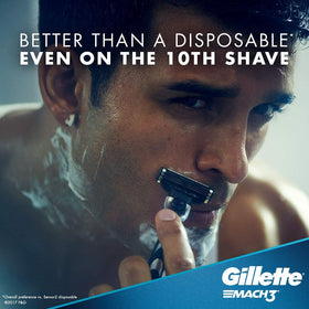 Gillette Mach3 refill 8-count open pack revealing cartridges