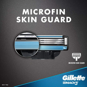 Gillette Mach3 refill 8-count pack back view with product details