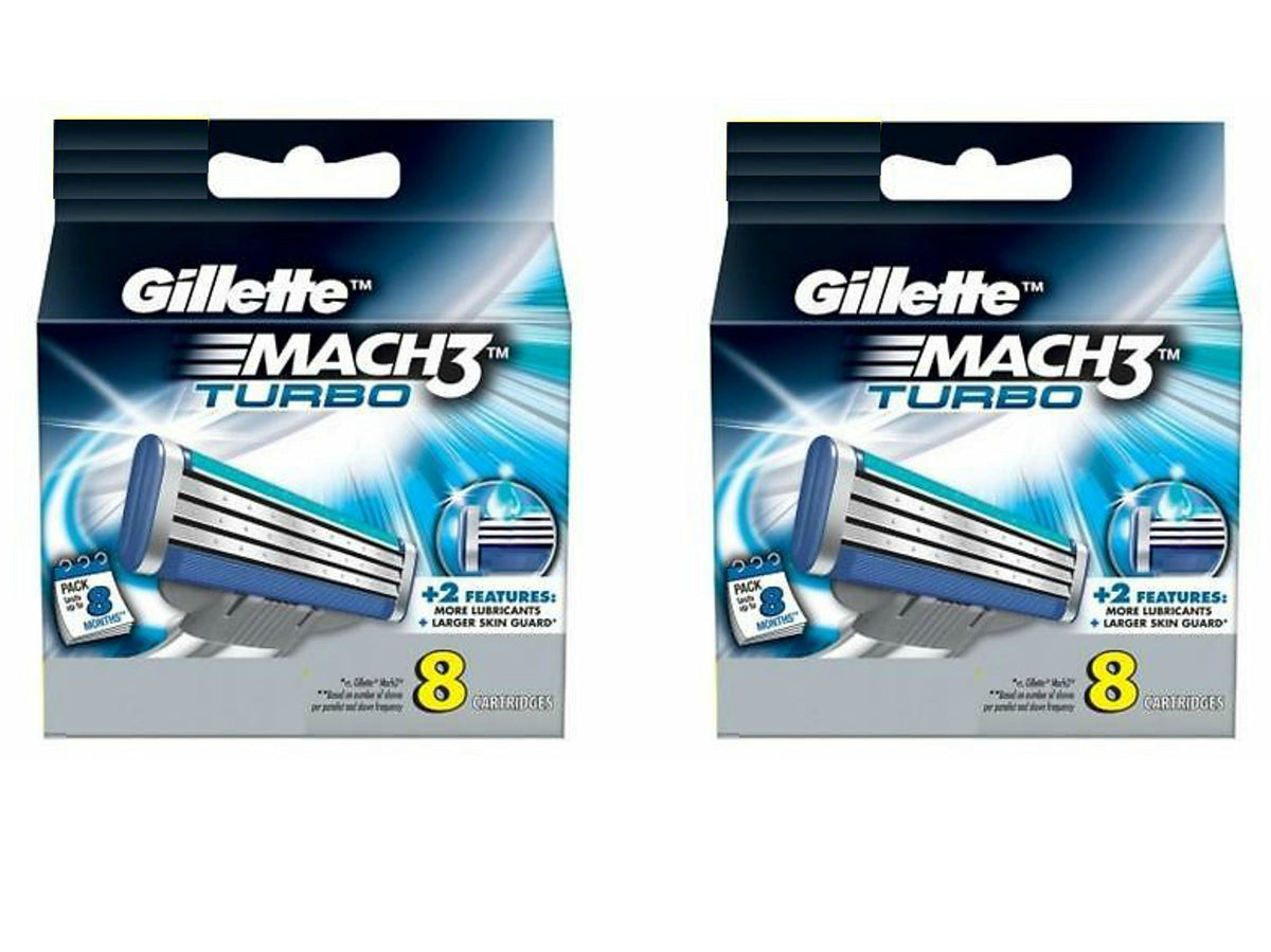 Gillette MACH3 Turbo refill cartridges ready for a smooth shave on busy mornings