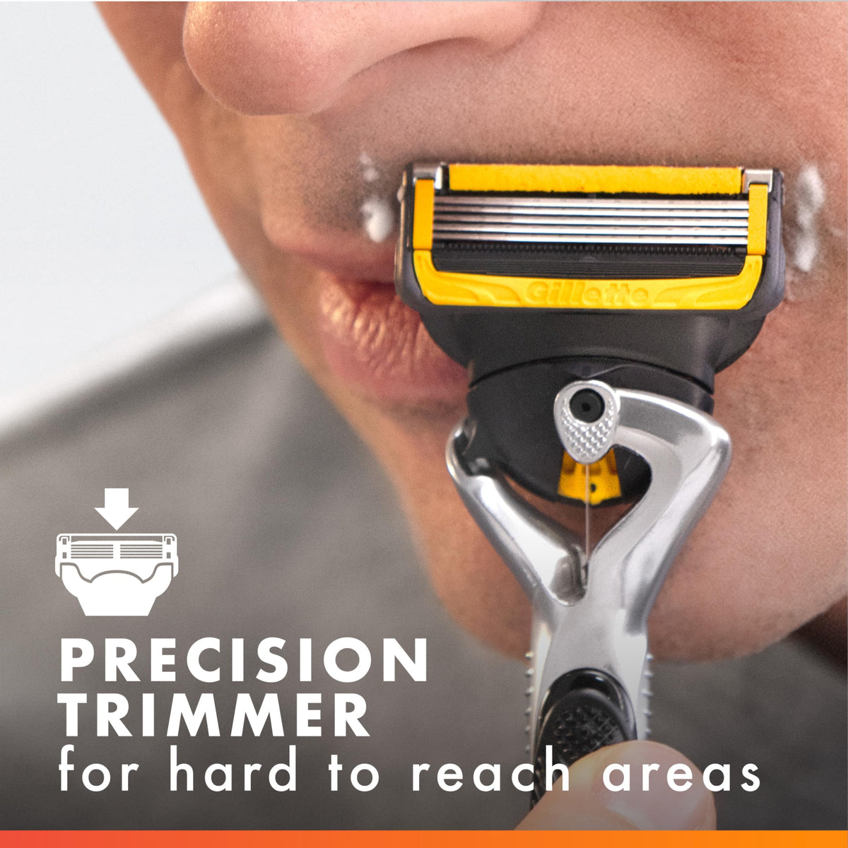 Gillette ProGlide Shield microfins smoothing skin before shaving