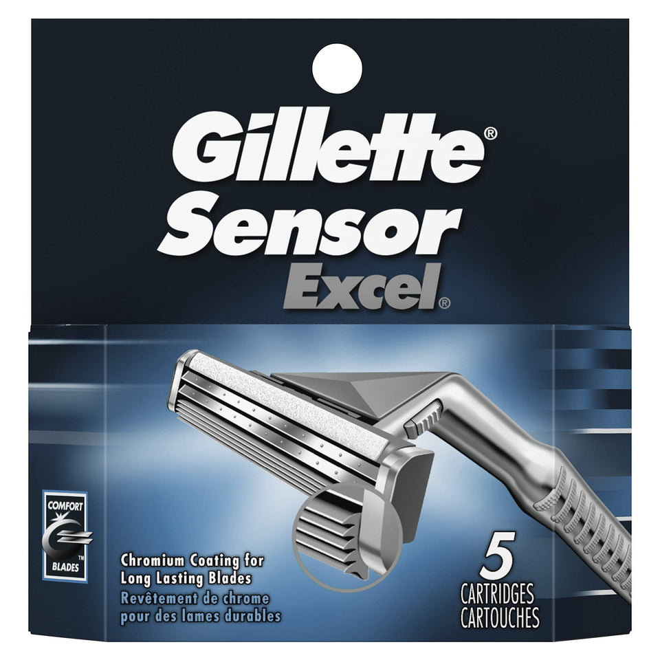 Gillette Sensor Excel cartridges pack-2 10-count for a close, comfortable daily shave.