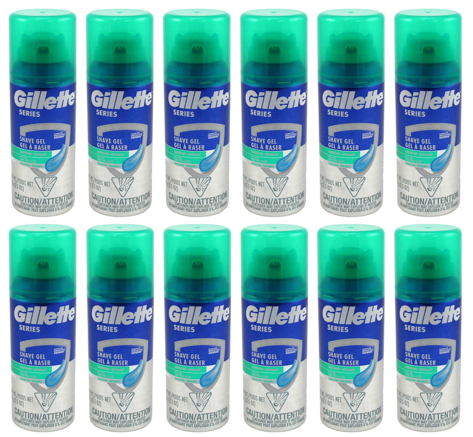 Gillette Series Aloe Vera shave gel 2.5oz bottle for a smooth glide.
