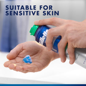 Gillette TGS Series Sensitive Gel foam texture shown for easy lather.