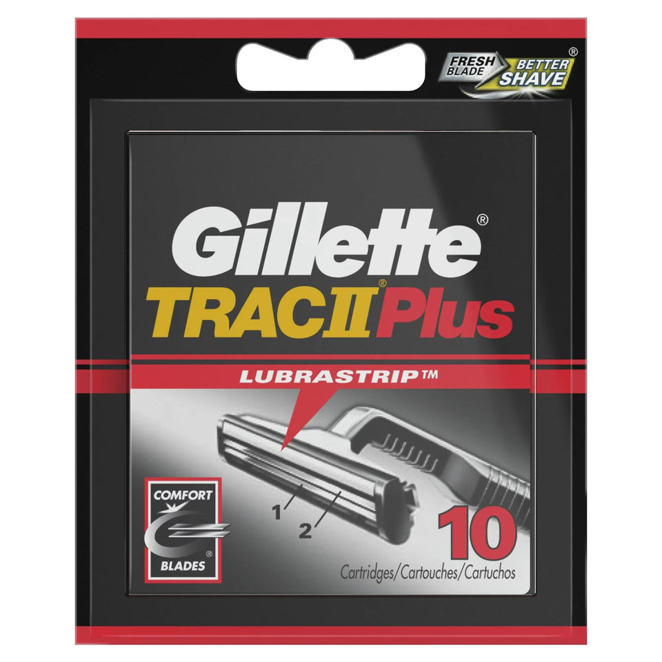 Gillette Trac II refill with Lubrastrip for smooth, comfortable glides.