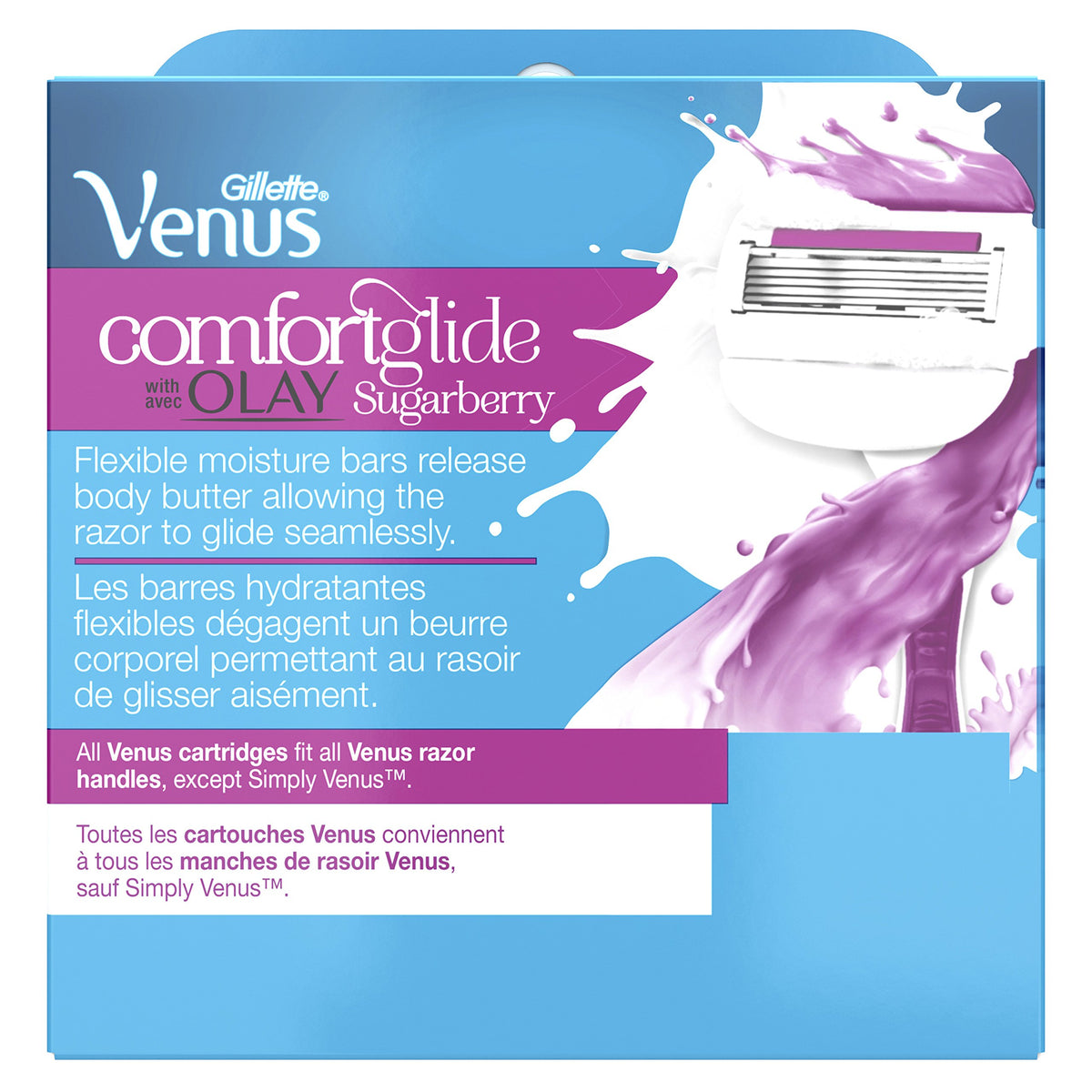 Moisture bars in Gillette Venus ComfortGlide releasing moisture