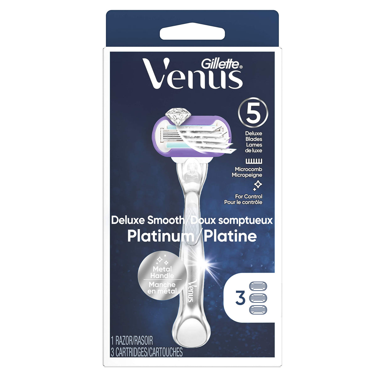 Pivoting head on Venus Deluxe Platinum for precision in hard to reach areas.