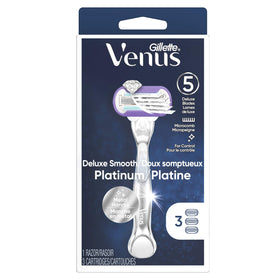 Pivoting head on Venus Deluxe Platinum for precision in hard to reach areas.