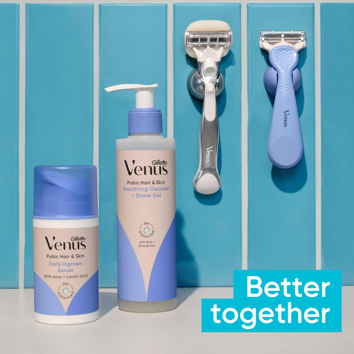 Dermatologist-tested Gillette Venus for pubic hair and skin