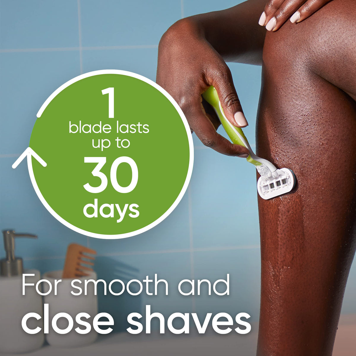 Gillette Venus Embrace refill with pivoting head adapts to curves for comfort.
