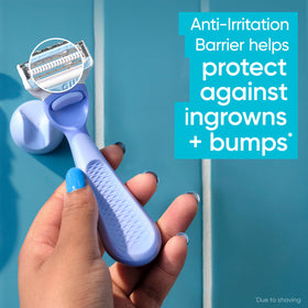 Gillette Venus pubic hair and skin razor ergonomic handle in hand