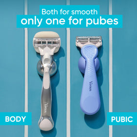 Gillette Venus razor in shower setup for easy maintenance