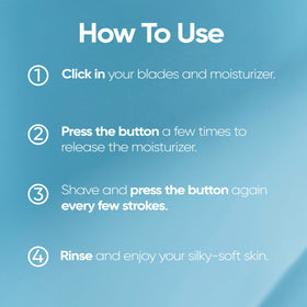 Gillette Venus Radiant Skin dispensing-button releases moisturizer for smoother strokes.