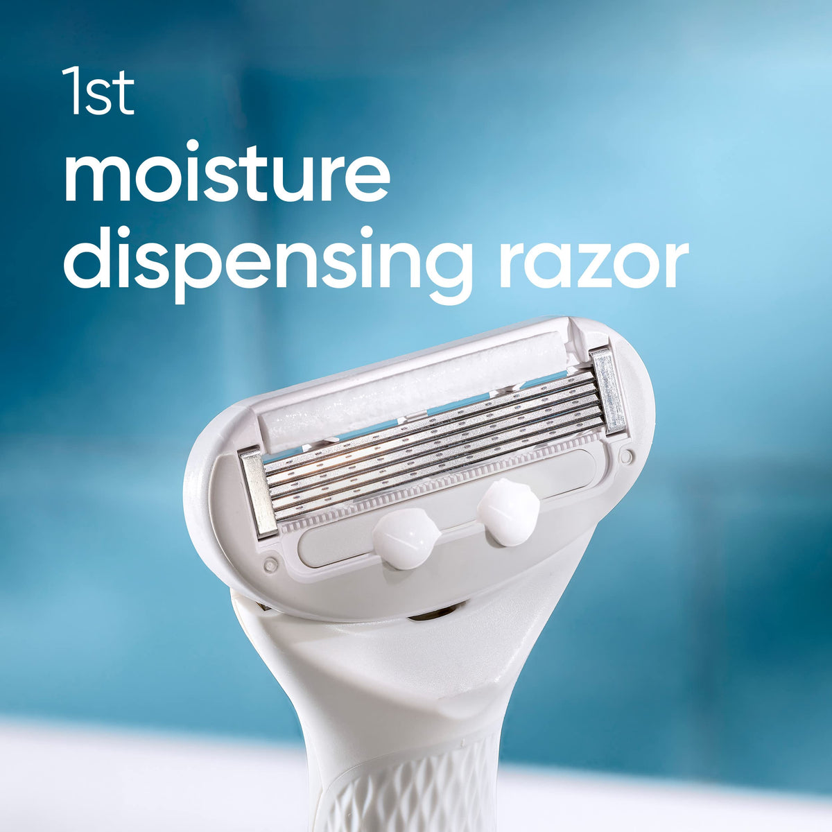 Gillette Venus Radiant Skin serum-dispensing-cartridge releases moisturizing serum during each stroke.