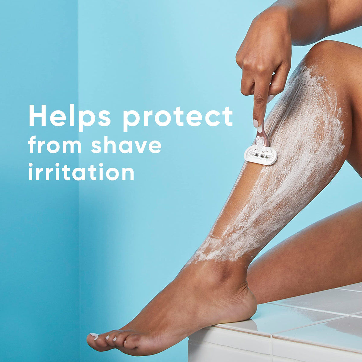 Gillette Venus lather shows rich foam for smooth, even coverage.