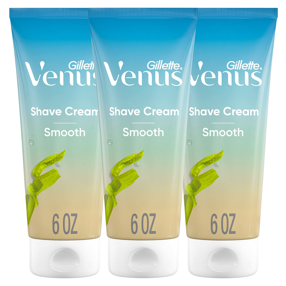 Gillette Venus Smooth Shaving Cream bottle with Olay for a protective glide.