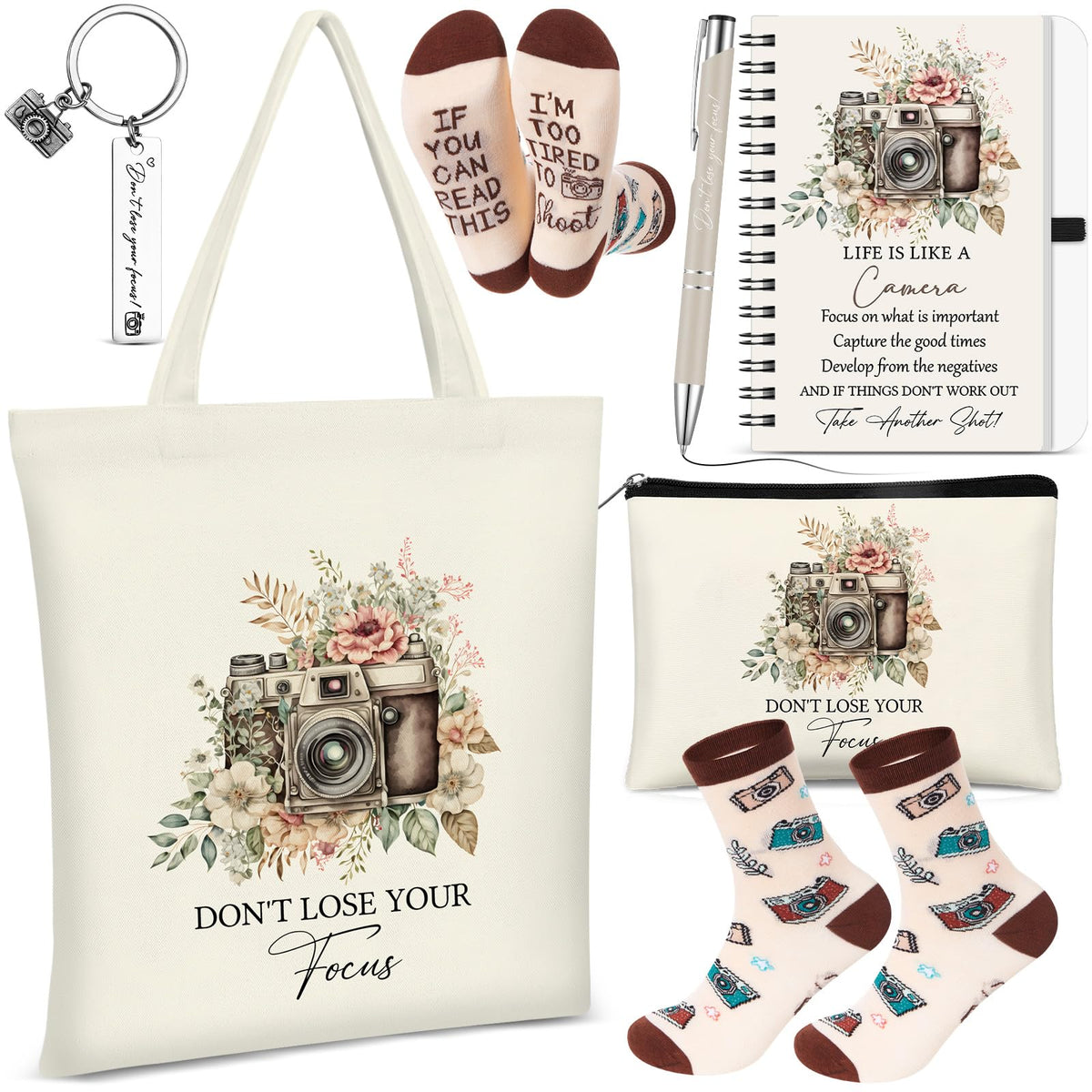 Gilprop camera lover gift set canvas bag: spacious tote for daily essentials