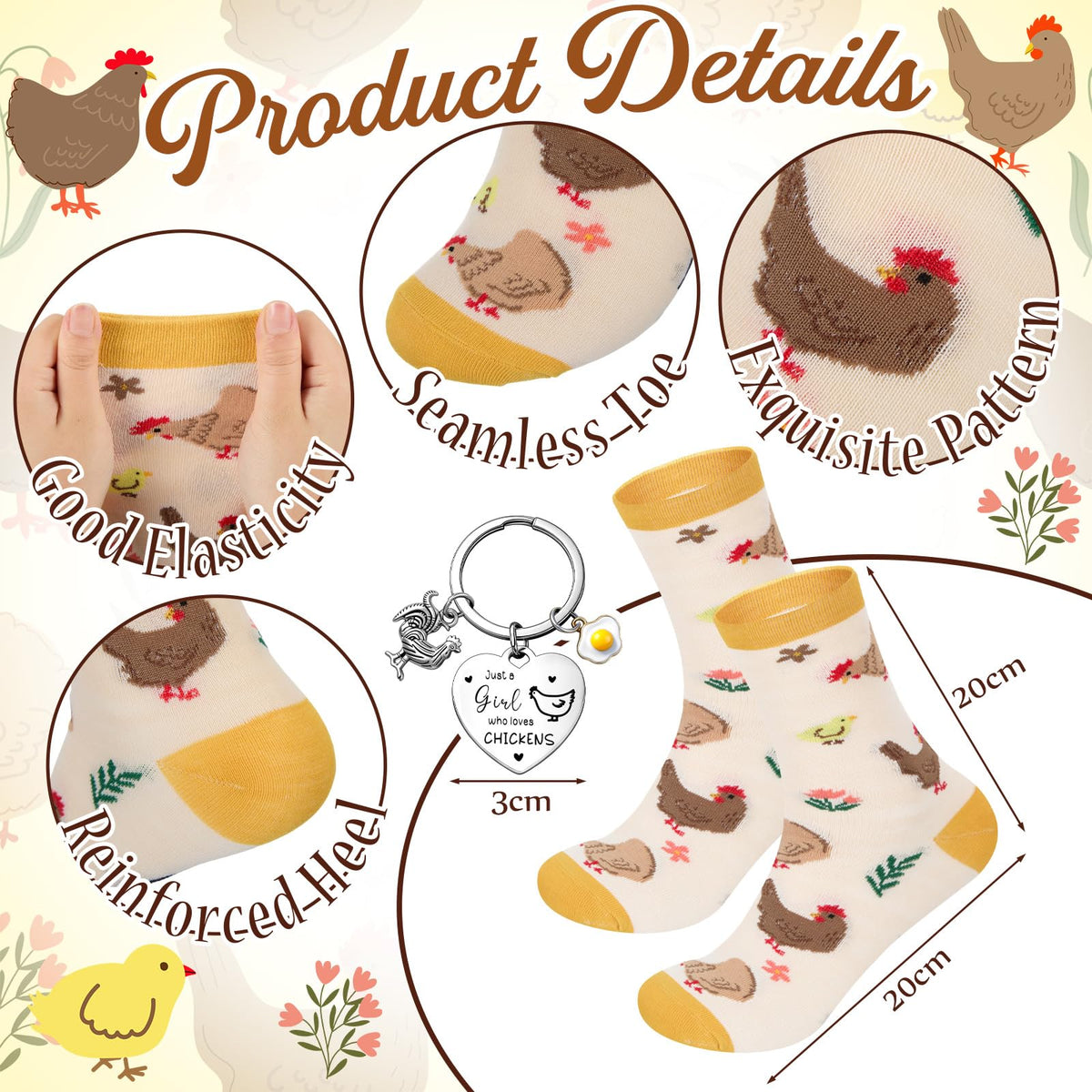 Gilprop rooster keychain, handy accessory for keys and bags.
