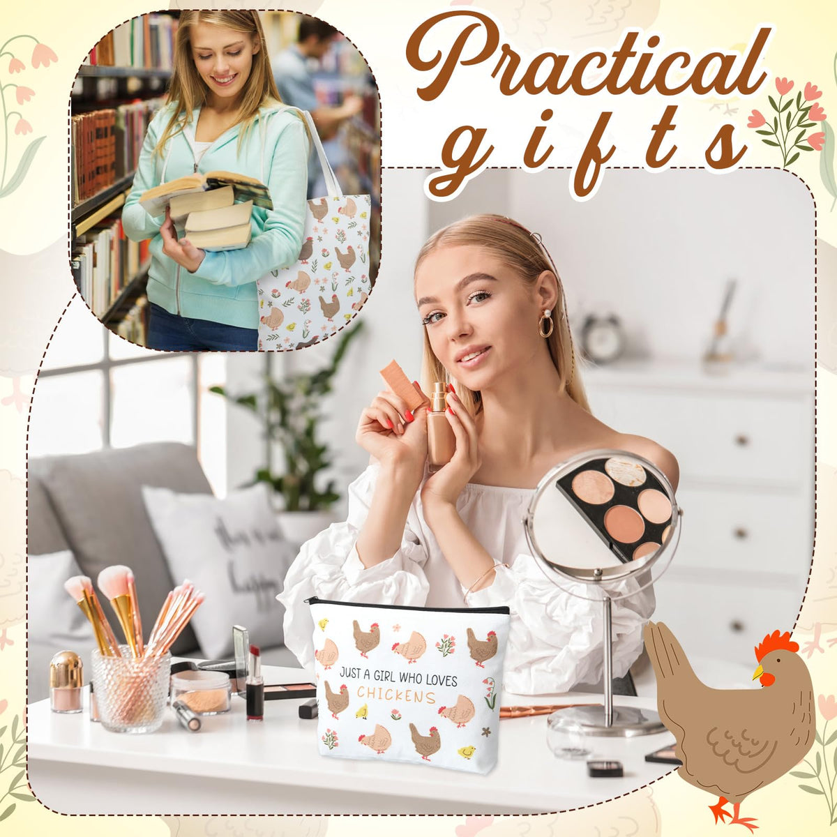 Gilprop chicken socks with cheerful print for everyday wear.