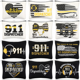 Gilprop dispatcher makeup bags with headphones and flag emblem, a thoughtful gift for 911 heroes.