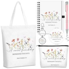 Gilprop friend gift handbag featuring Proverbs 27:9 for everyday organization.