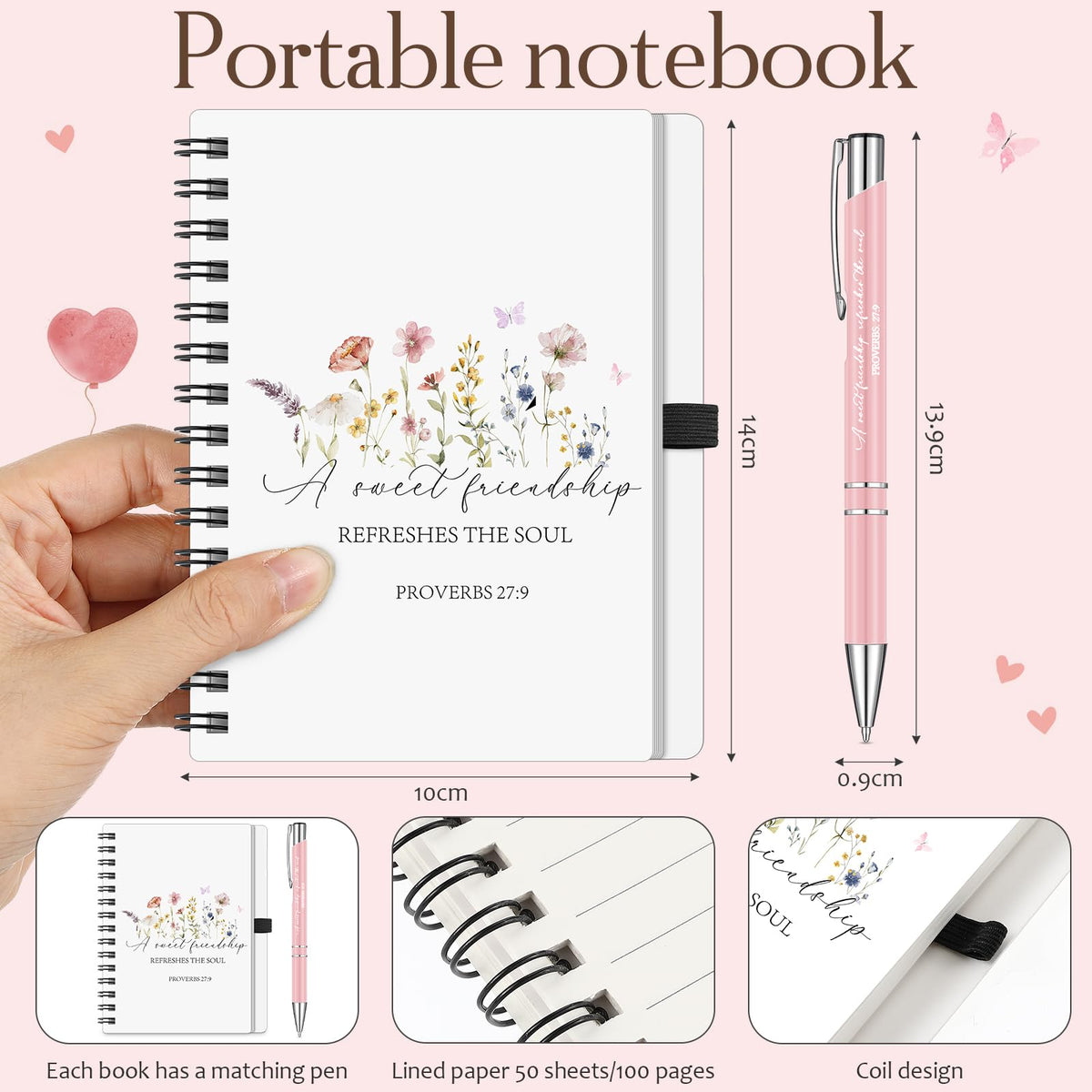 Gilprop friend gift spiral notebook for note-taking and journaling.