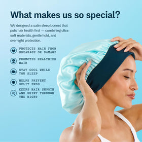 GIMME Beauty breathable satin fabric keeps you cool while you sleep.