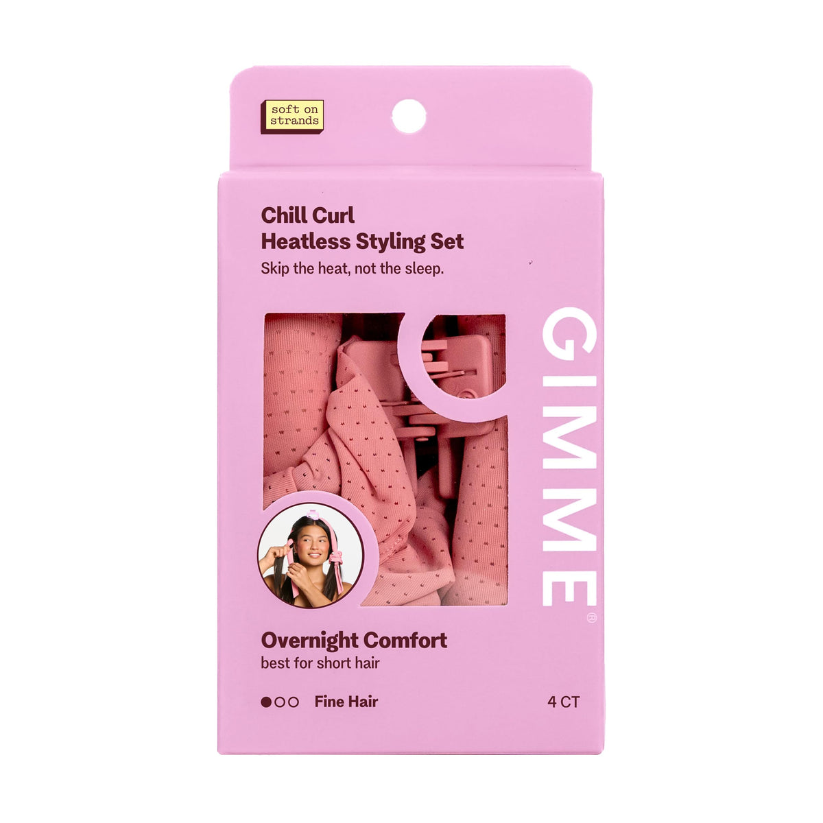 GIMME Beauty Chill Curl heatless rods for gentle overnight waves.